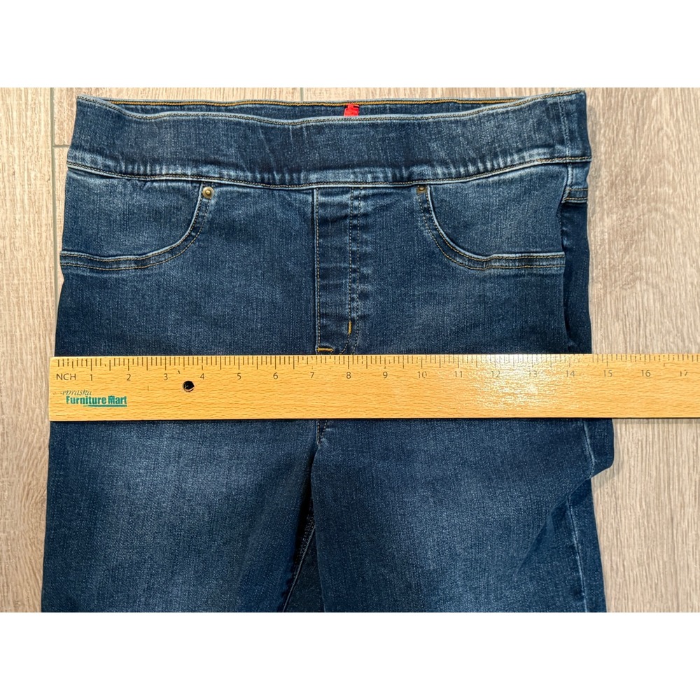 Spanx Jean-ish Ankle Leggings Medium Indigo Distressed Raw Hem Skinny Jeans M - Picture 5 of 9